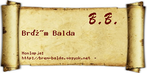 Brém Balda névjegykártya